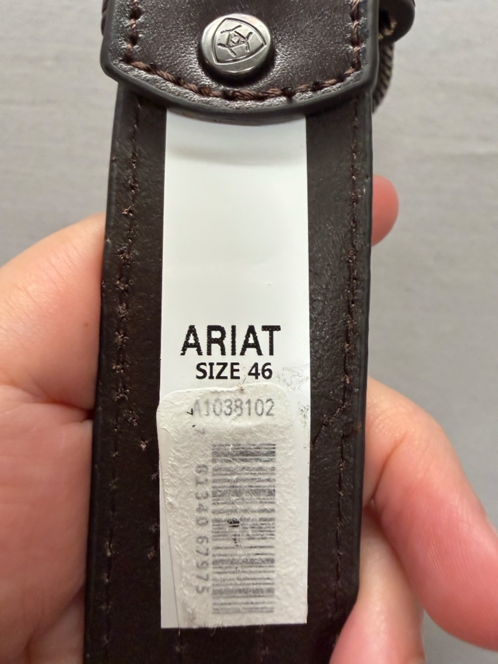NWT Limited Edition Ariat Distressed Suede Longhorn Belt - size 46 - Picture 6 of 7